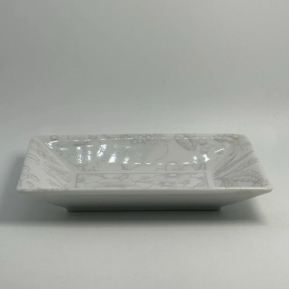 Rare Tiffany & Co Clinique Porcelain Trinket Jewelry Vanity Tray Plate Soap Dish